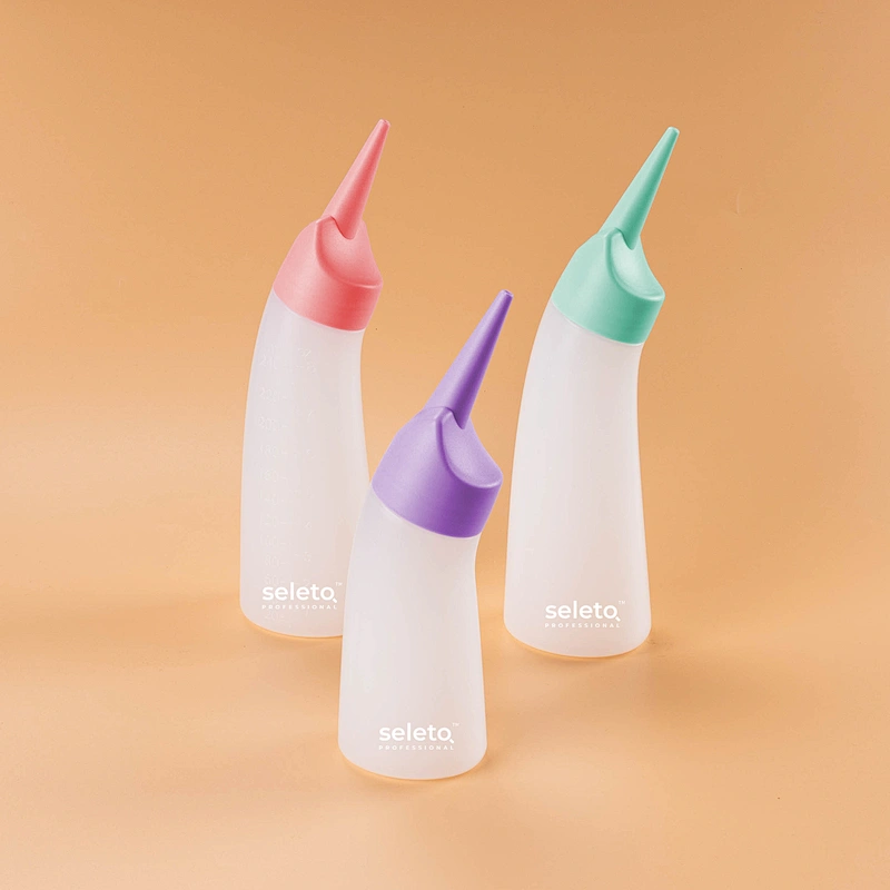 Measuring Hair Applicator Bottle Custom Colorful Plastic Squeeze Dye Hair Bottle For Salon Hairdresser
