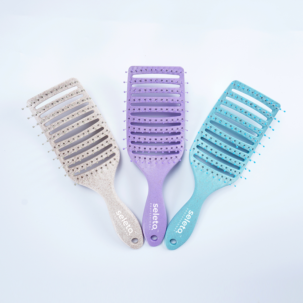 New Material Bio Friendly Detangling Hair Extension Vent Brush For Massaging Scalp